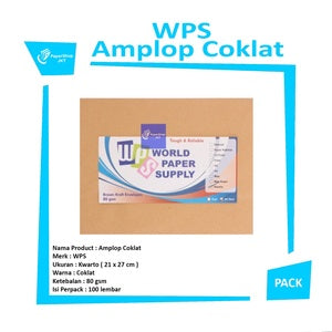 WPS - Amplop Coklat Ukuran Kwarto ( 21 x 27 cm ) 80gsm - Pack