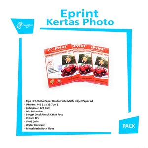 EPRINT - Photo Paper Double Side Matte Inkjet Paper A4 220gsm - Pack