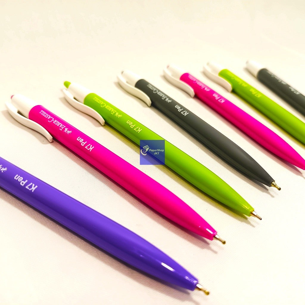 Faber Castell - Pulpen Ballpoint K7 Pen 0.7mm Black Inkbox - Lusin