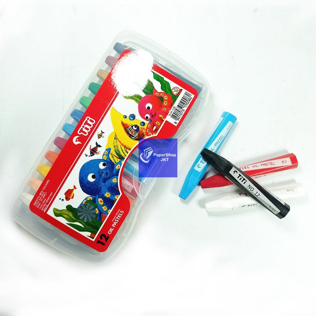 TITI - Oil Pastel Krayon Minyak 12 Warna TI-P-12S Crayon - Set