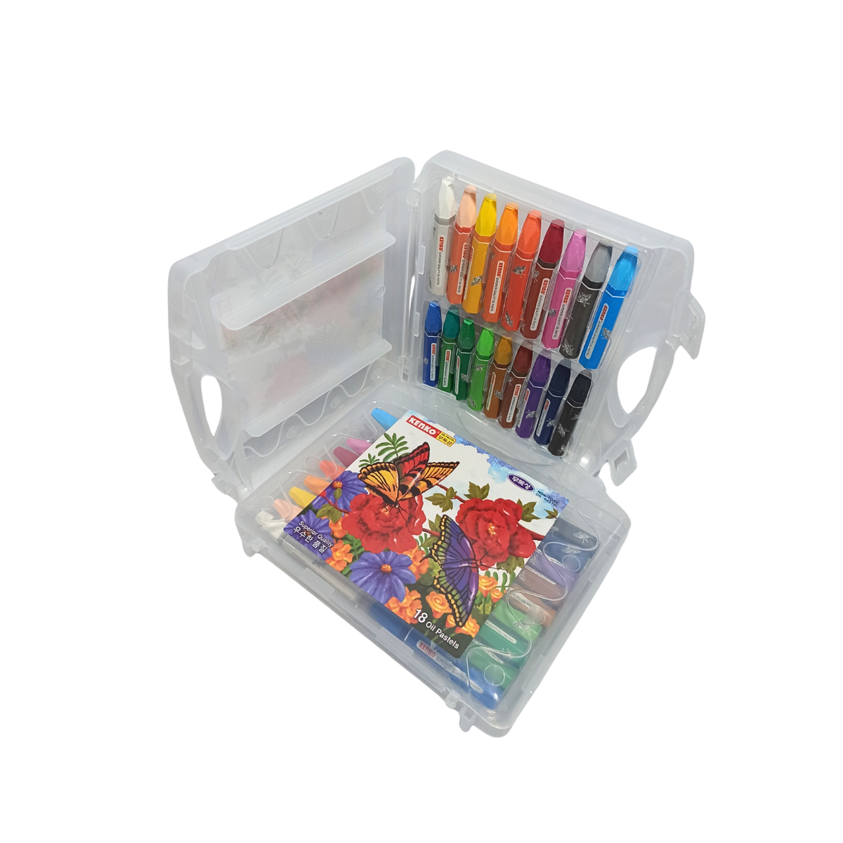 KENKO - Crayon 18 Color Oil Pastel PP Case - Garden - Set
