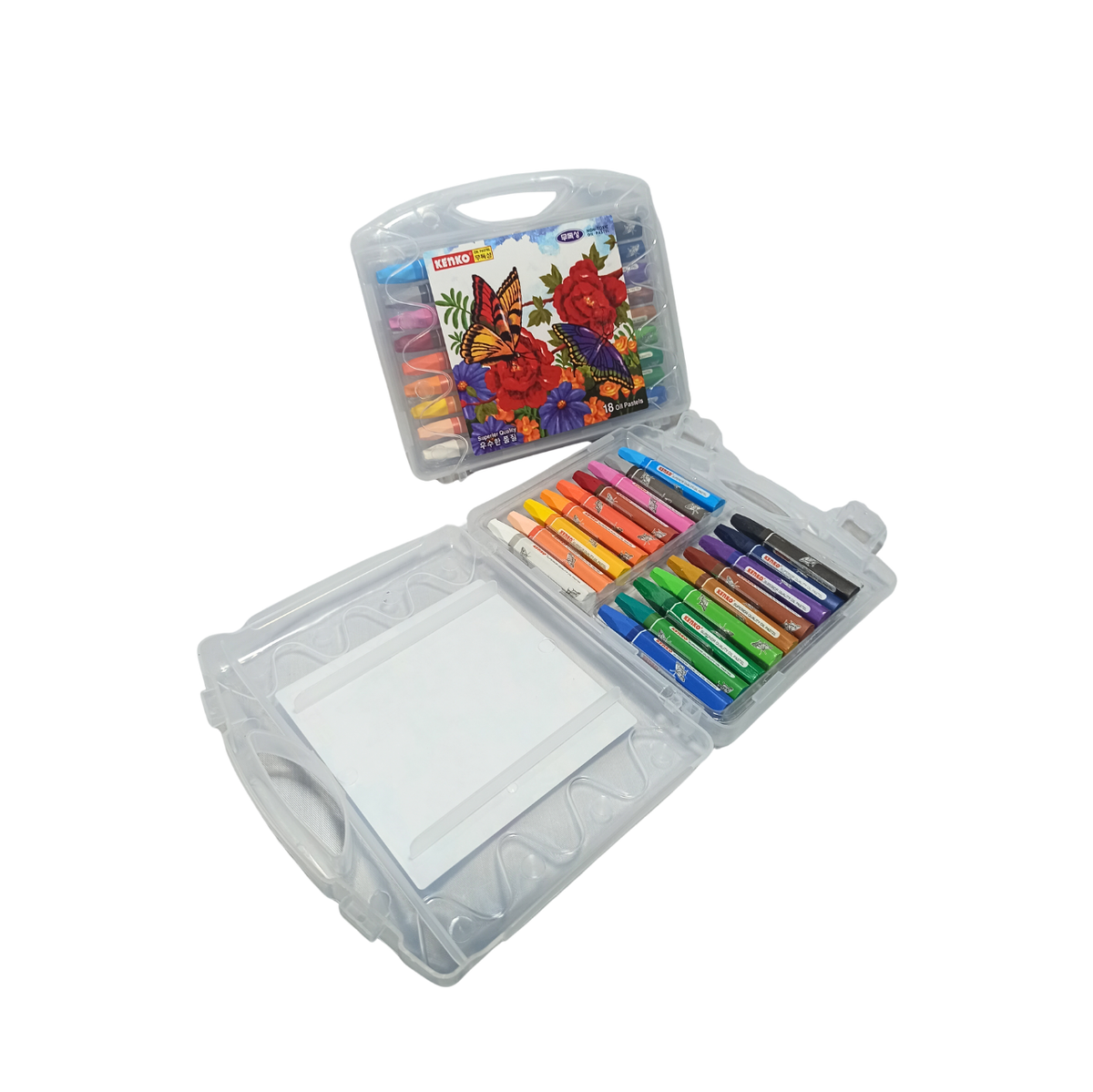 KENKO - Crayon 18 Color Oil Pastel PP Case - Garden - Set