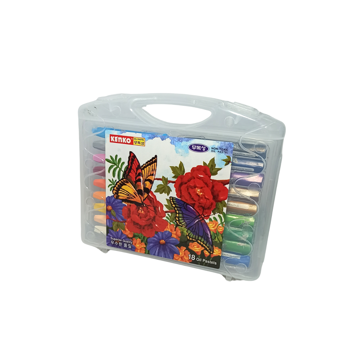 KENKO - Crayon 18 Color Oil Pastel PP Case - Garden - Set