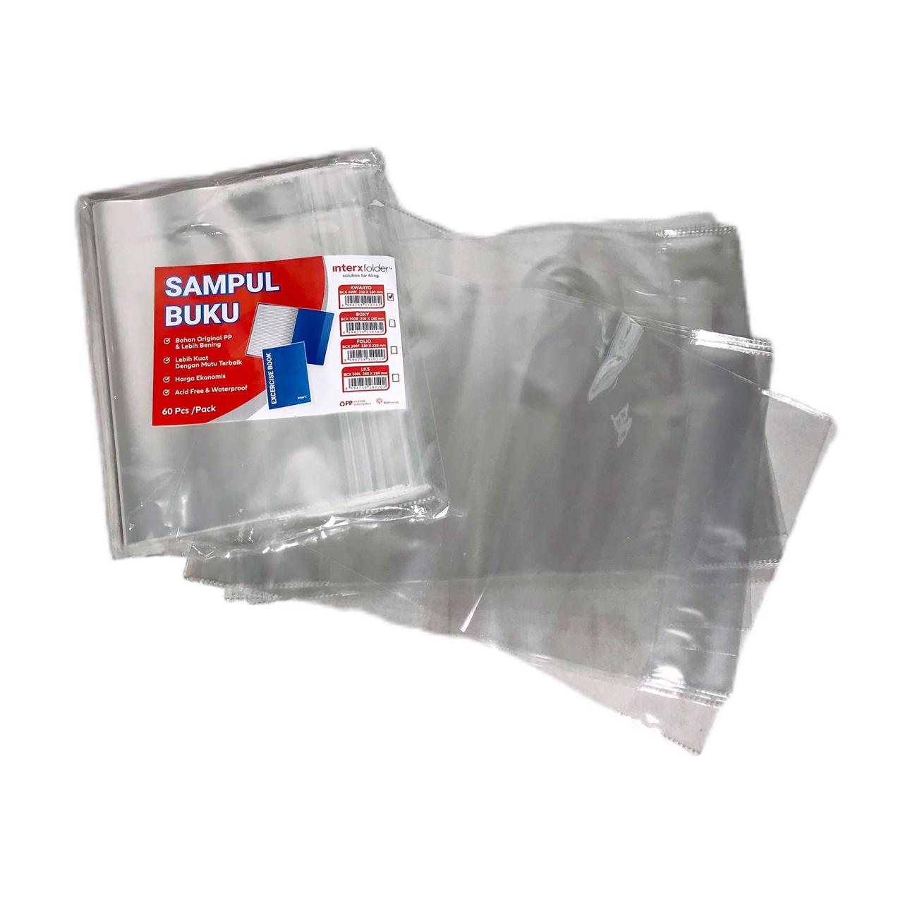 InterX - Sampul Buku Plastik Mika Varian Ukuran (Pack Isi 60 Lembar) - Pack