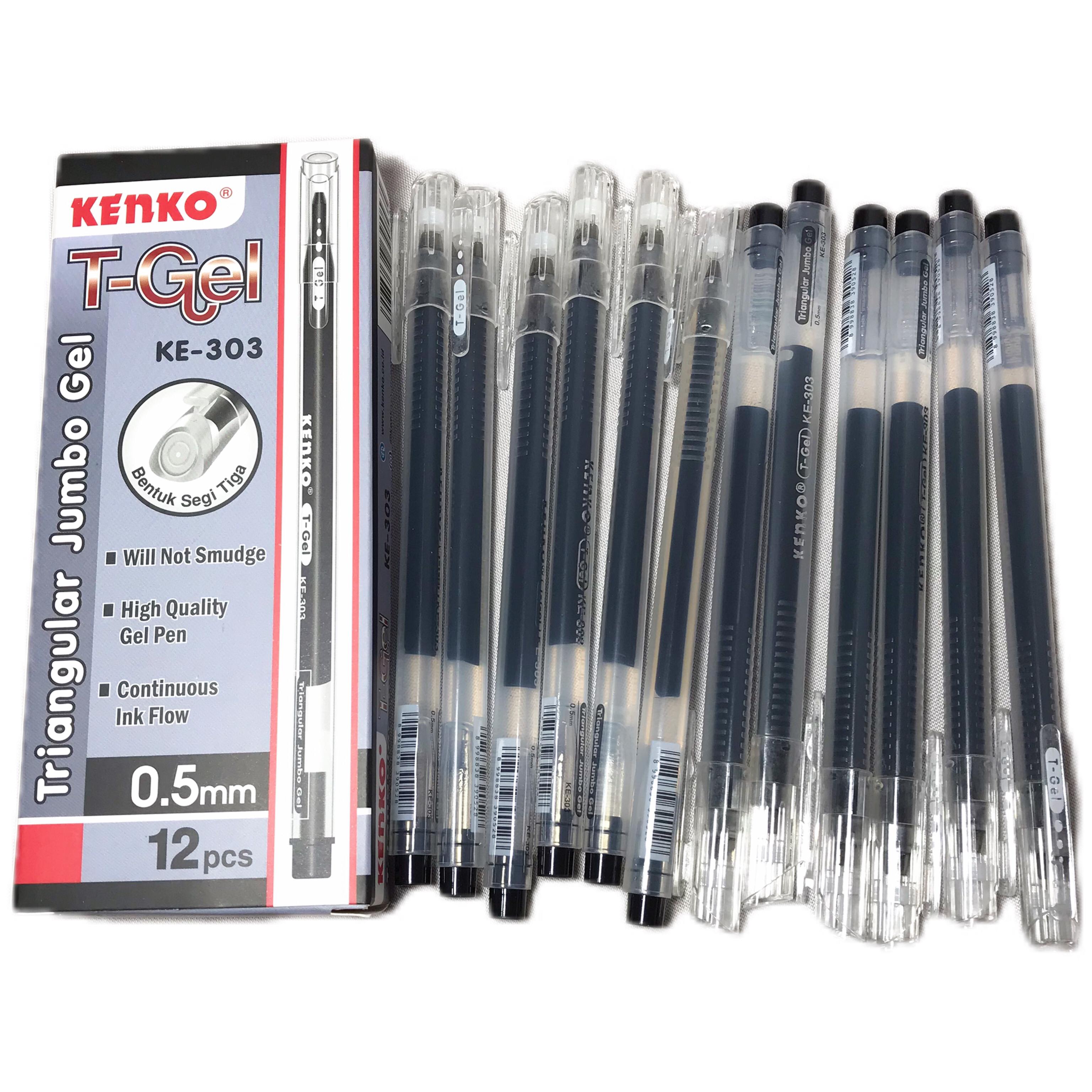 KENKO - Pulpen Gel T-GEL KE-303 Hitam - LUSIN