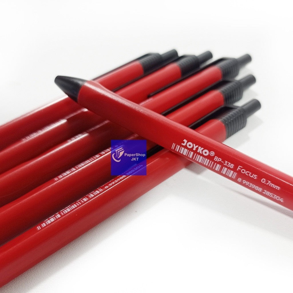 JOYKO - Pulpen Ballpen BP 338 Focus Merah - Pcs