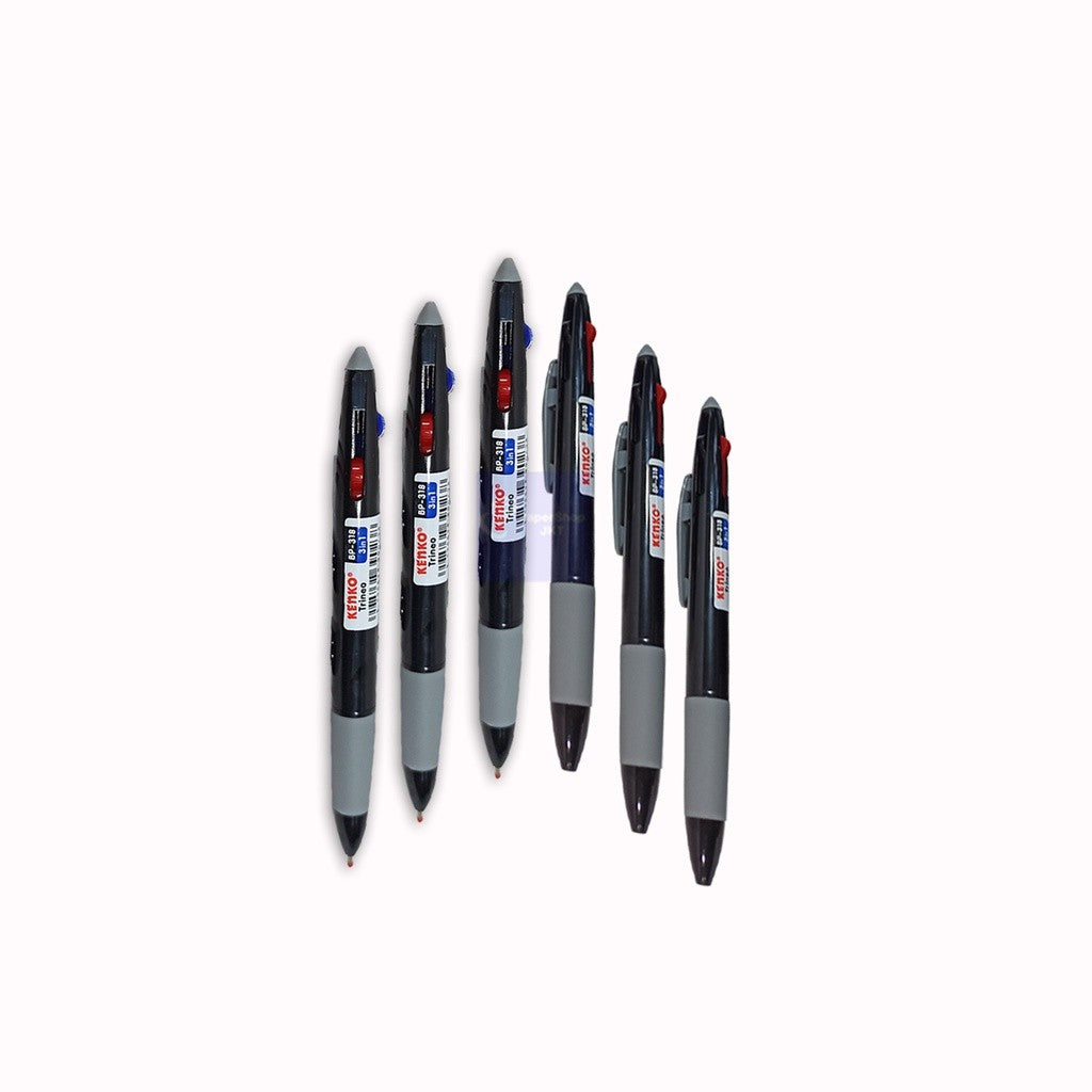 Ball Pen 318 Kenko 3 warna di 1 Pulpen di Jual Per Lusin