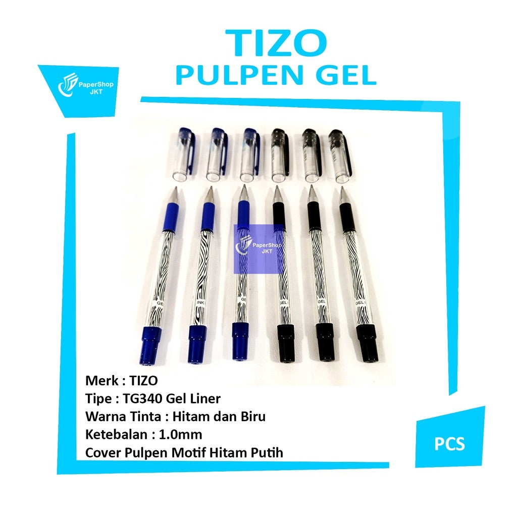 TIZO - Pulpen TG340 Gel Liner Ekonomis 1.0mm - Pcs