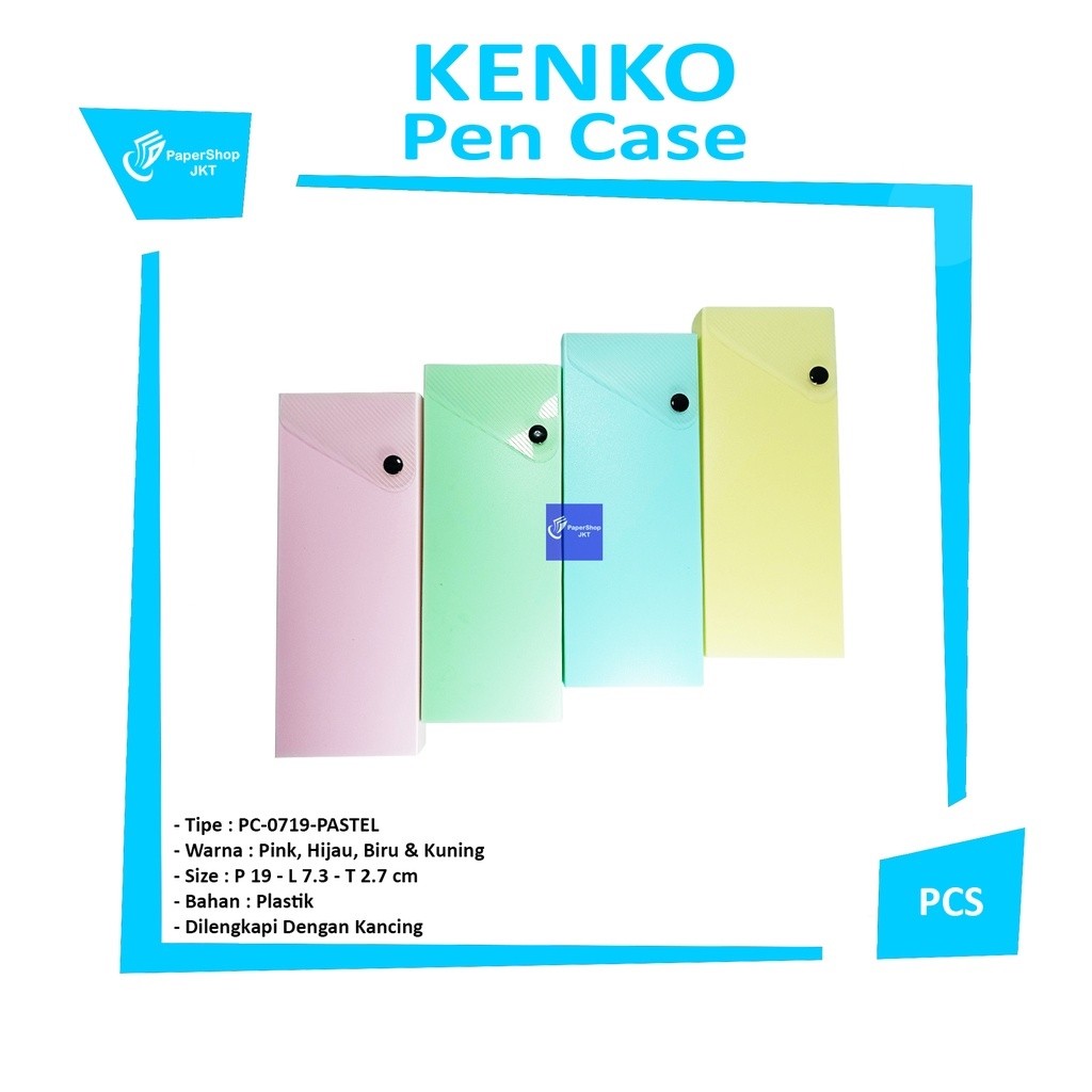 KENKO - Tempat Pensil Warna Pastel PC-0719 - Pencil Case - Pcs