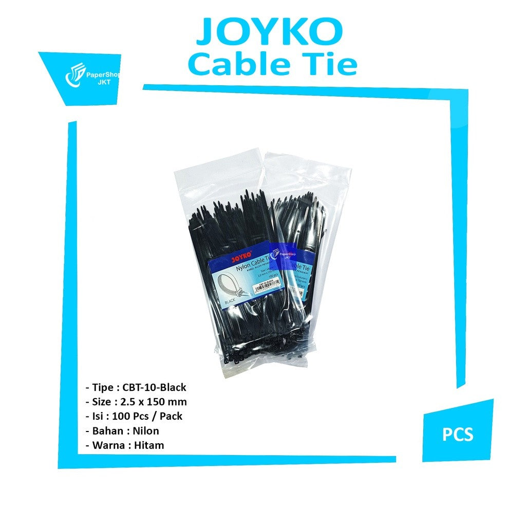 JOYKO - Nylon Cable Tie Cbt - 10 Black - pack