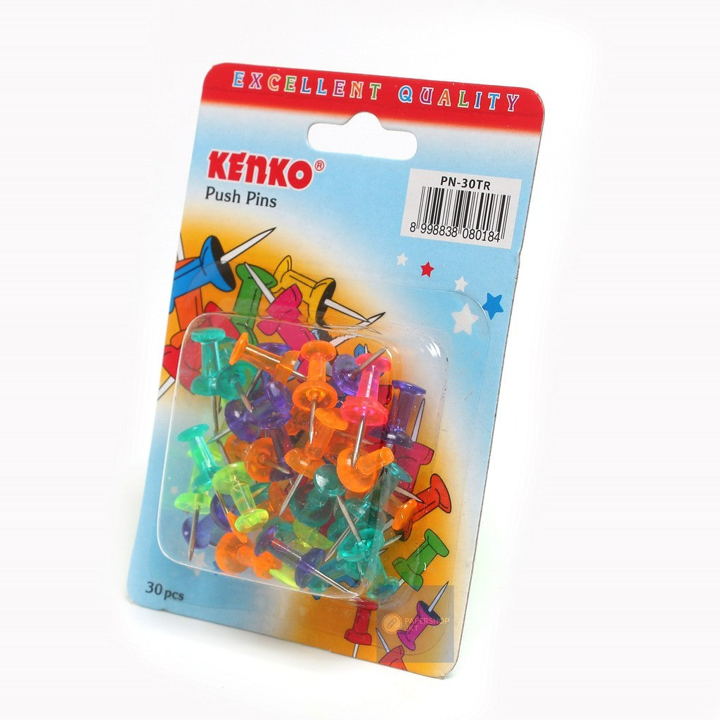 KENKO - PN-30TR Color Trans Push Pins - Paku Pin Warna - Pack