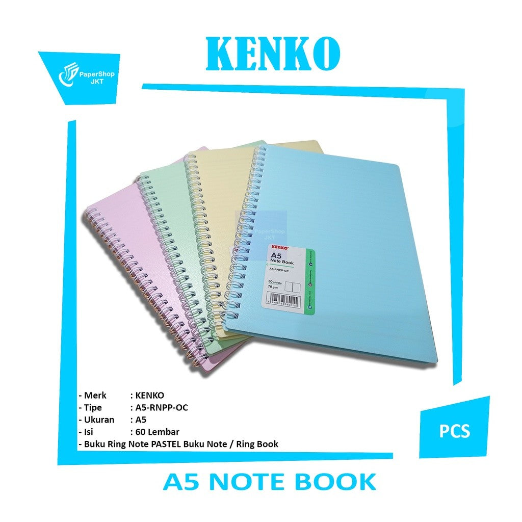 KENKO - Note Book A5 Warna- warna Pastel - Pcs