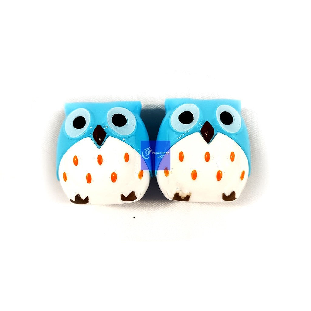 Pencil Sharpener-Rautan Lucu Motif Burung Hantu Berwarna-Per Pcs