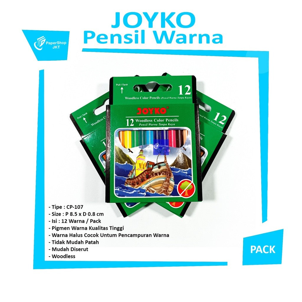 JOYKO - pensil warna color pencil cp-107 12 warna - pack