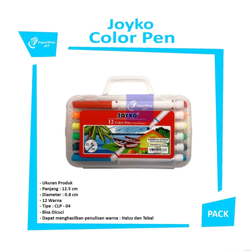 JOYKO - Color Pen Pulpen Pena Warna Joyko CLP-04 12 Warna - SET