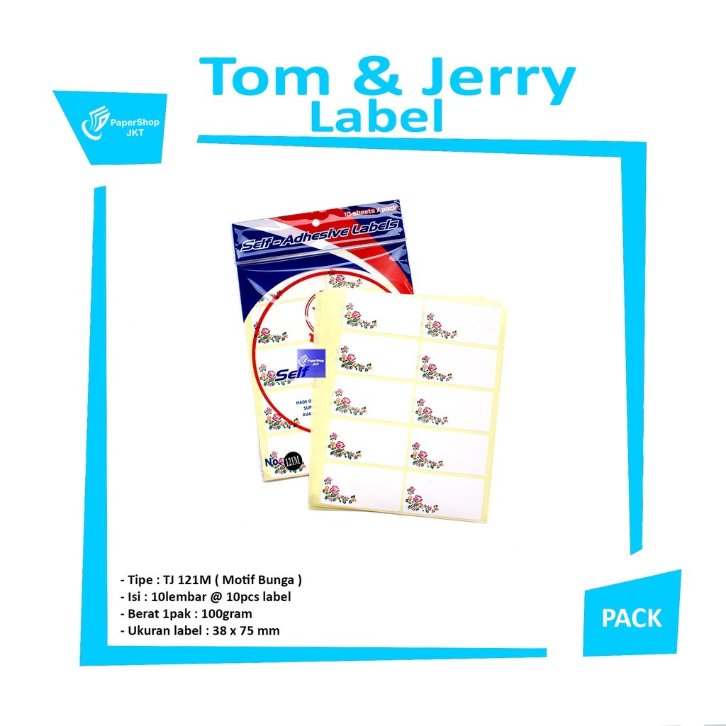 TOM & JERRY - Label Bunga 121 Undangan - Pad