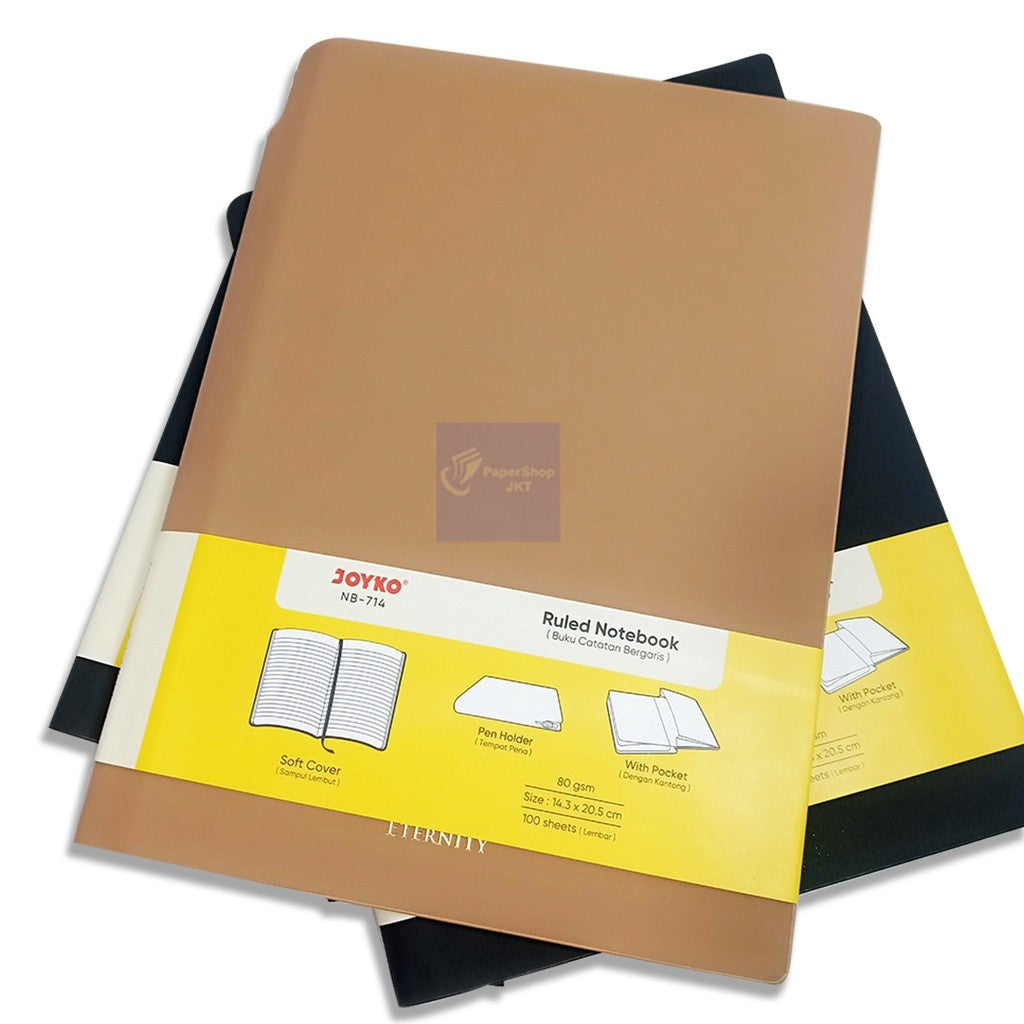 JOYKO - Ruled Notebook NB - 714 - Buku Catatan Bergaris - ETERNITY BROWN / BEIGE - Pcs
