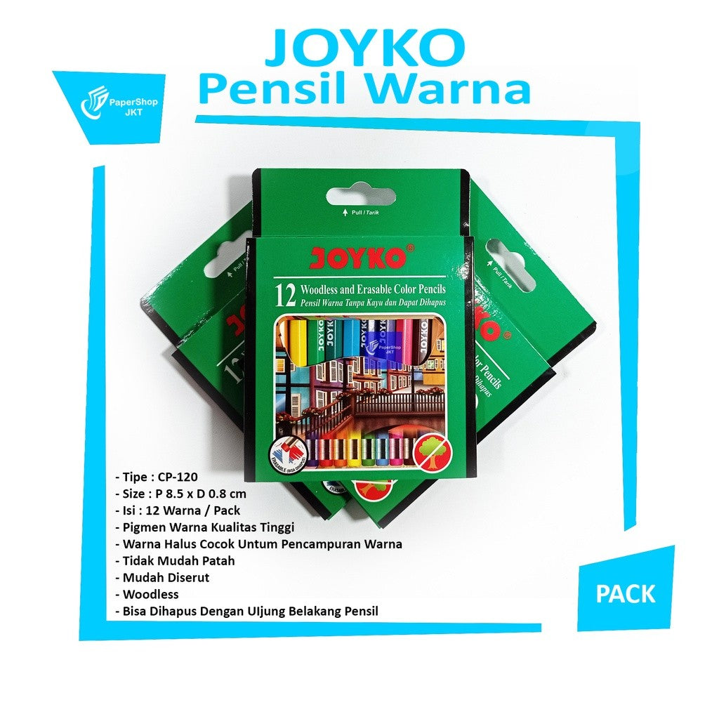 JOYKO - Pensil Warna Dapat Dihapus Color Pencil Erasable CP-120 - Pcs