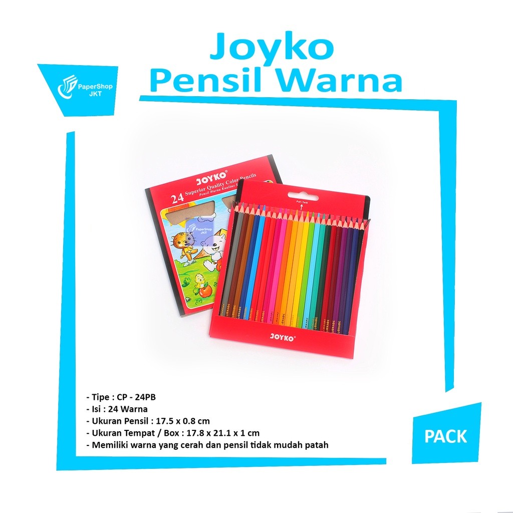 JOYKO - Pencil Color CP-24PB  Pensil Warna 24 - Set