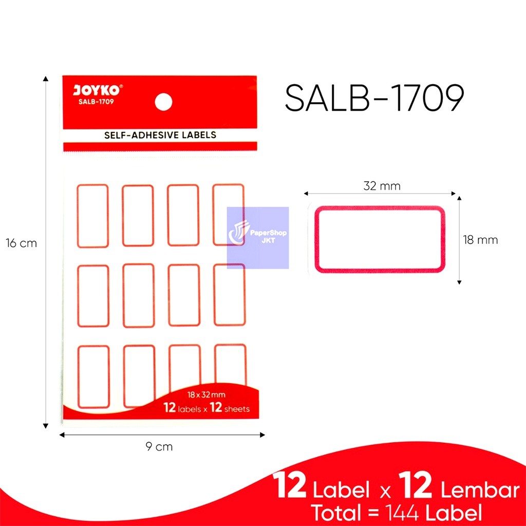 JOYKO - Self Adhesive Labels Salb 1701 - 1715 - Pad