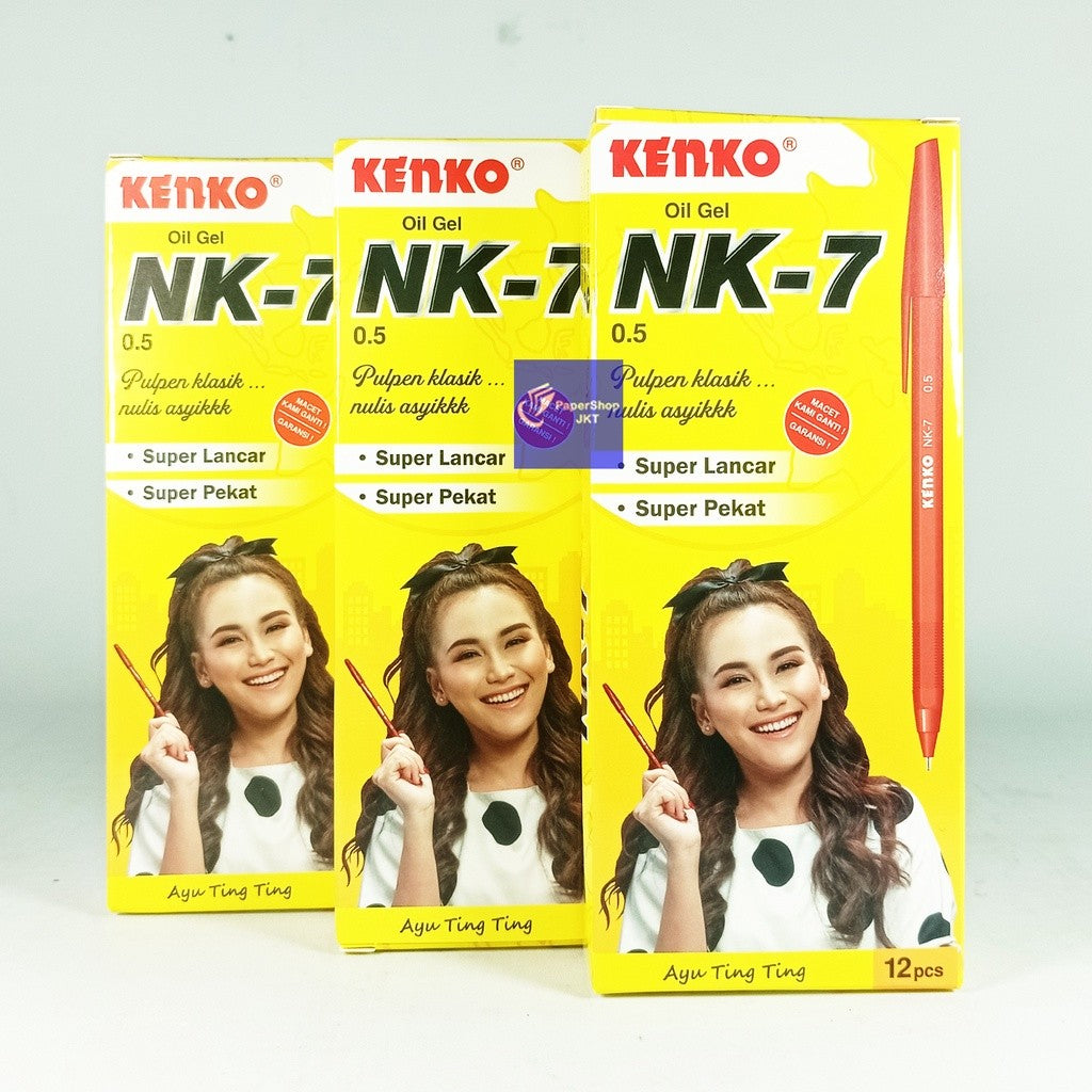 KENKO - nk-7 pen oil gel pulpen merah - pcs