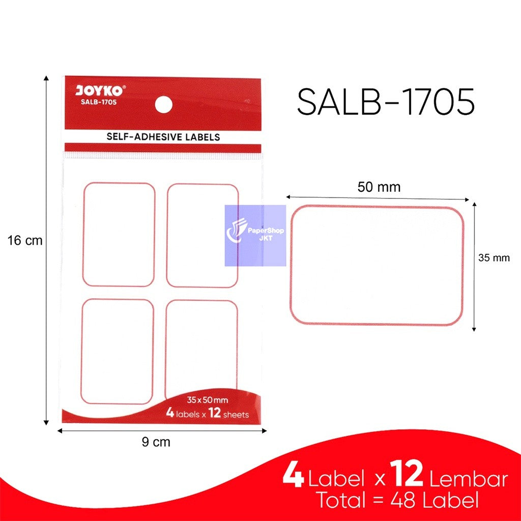 JOYKO - Self Adhesive Labels Salb 1701 - 1715 - Pad