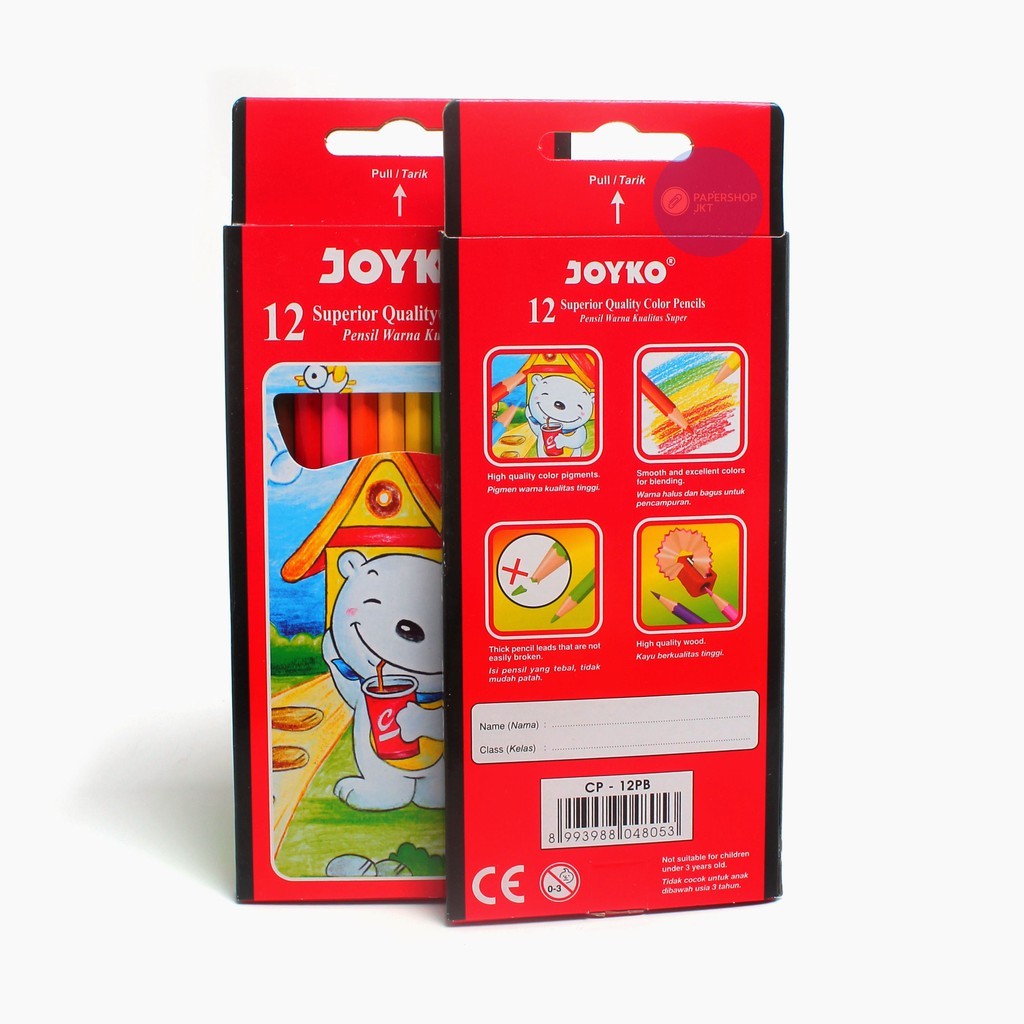 Joyko - CP-12PB Pensil Warna 12 Panjang - Pcs