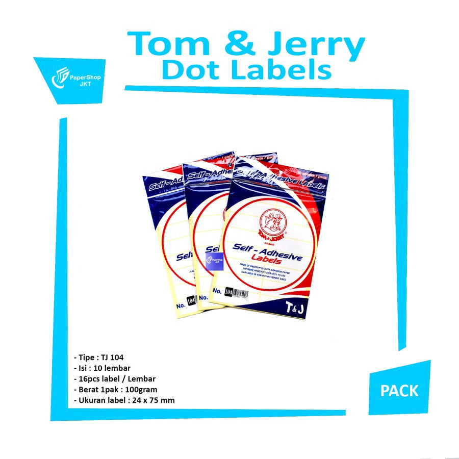 T&J - Label Putih Polos (Per pack - small pack) No. 104 - Pad
