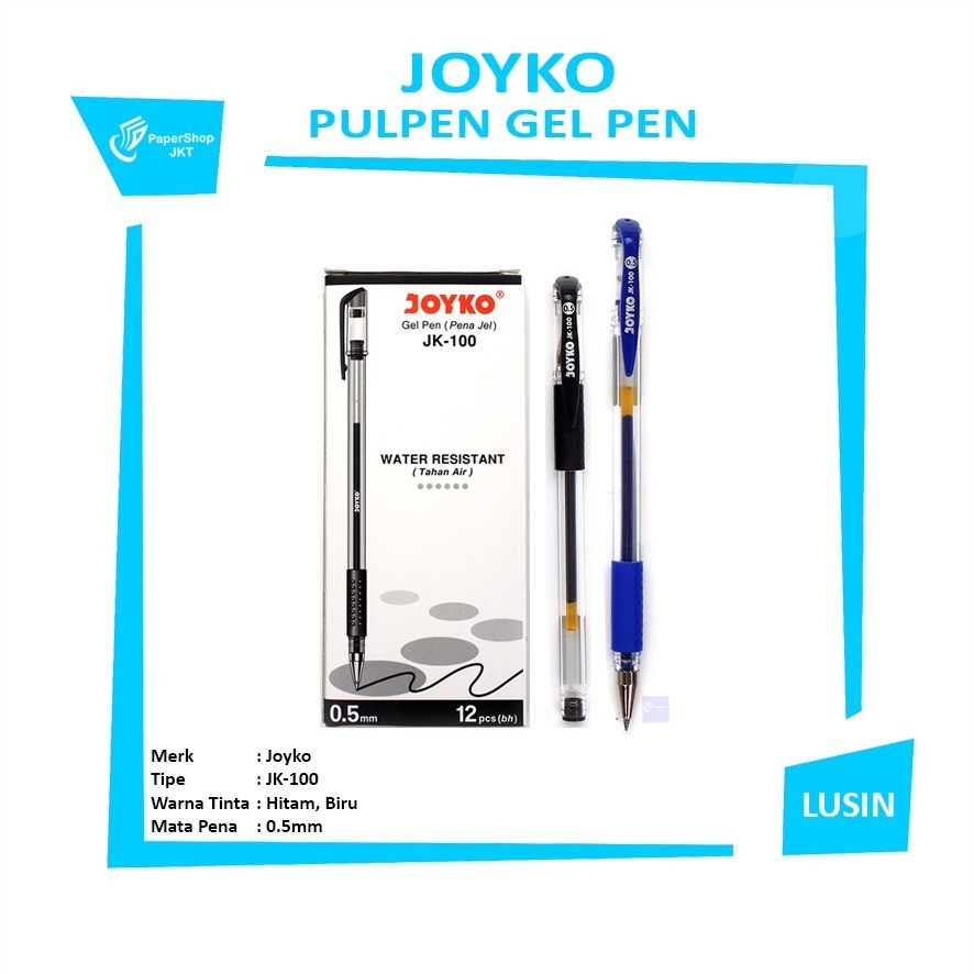 JOYKO - Pen Hitam Biru JK-100 Pen - Pulpen - Ballpoint - Lusin