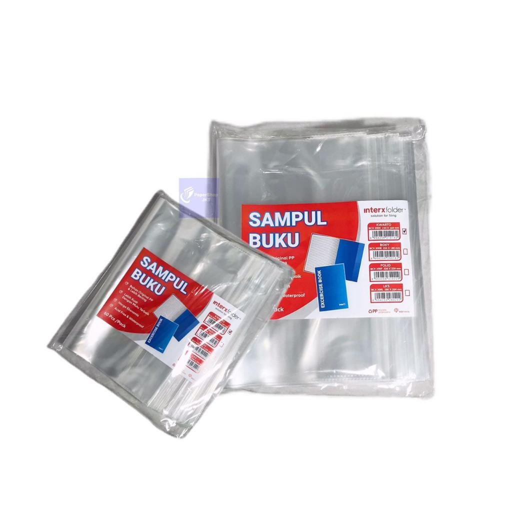 InterX - Sampul Buku Plastik Mika Varian Ukuran (Pack Isi 60 Lembar) - Pack