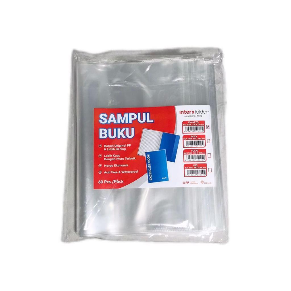 InterX - Sampul Buku Plastik Mika Varian Ukuran (Pack Isi 60 Lembar) - Pack