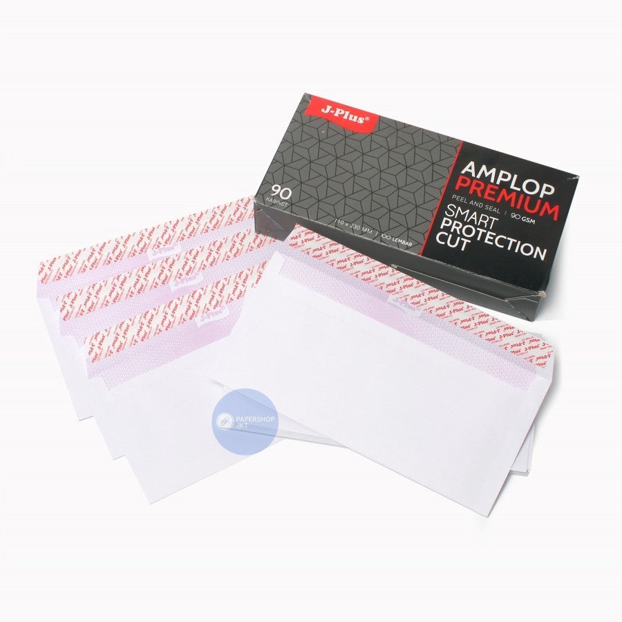 JPLUS - Biru Merah Amplop Putih Polos Cabinet No.90 Per 10 Lembar