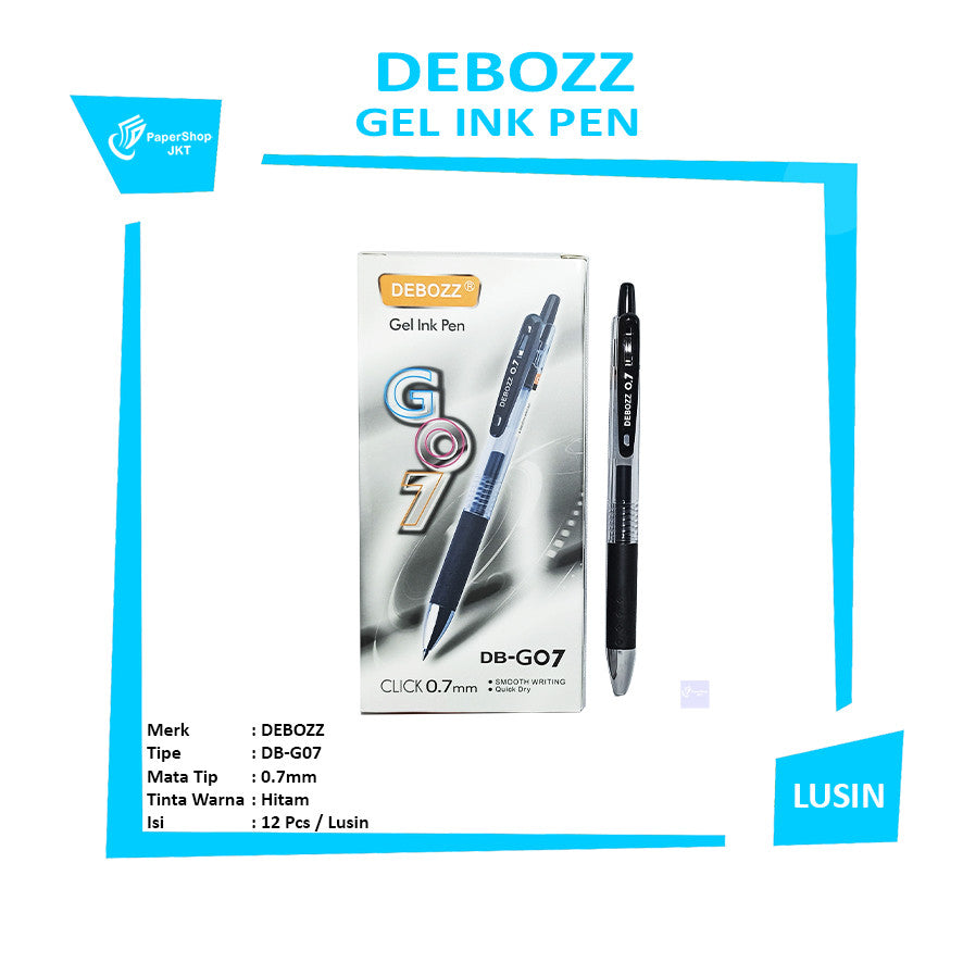 DEBOZZ - Gel Ink Pen Pulpen Cetek  DB-G07 - Lusin