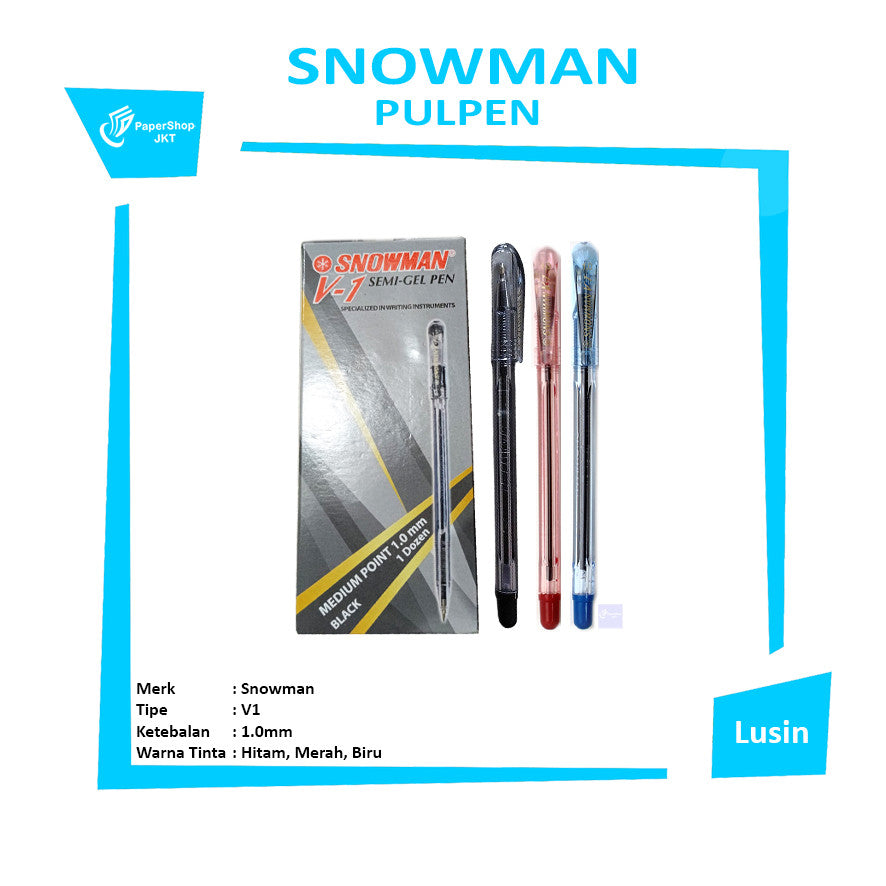 SNOWMAN - Pulpen V1 1.0mm - Lusin