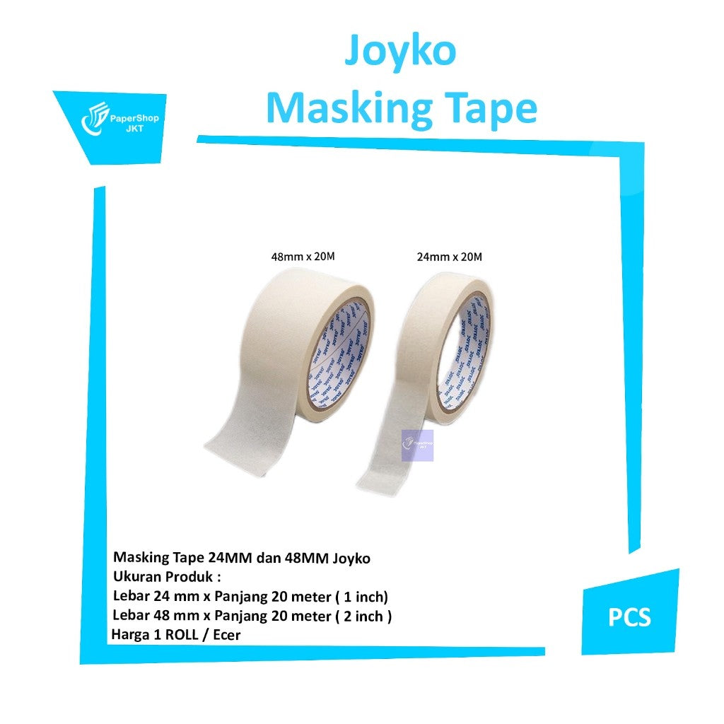 JOYKO - Masking Tape Lakban Kertas Varian Ukuran - 1 ROLL