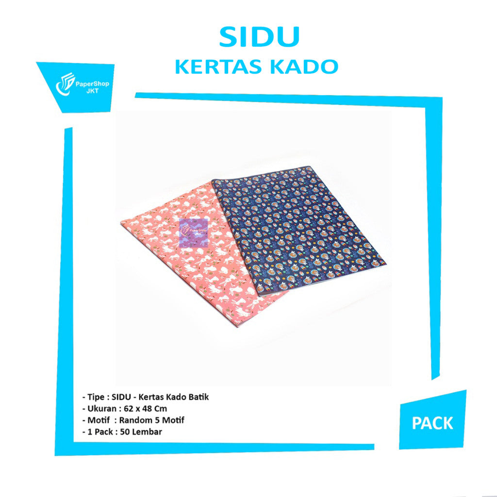SIDU - Kertas Kado Glossy Universal - 50lembar - Pack