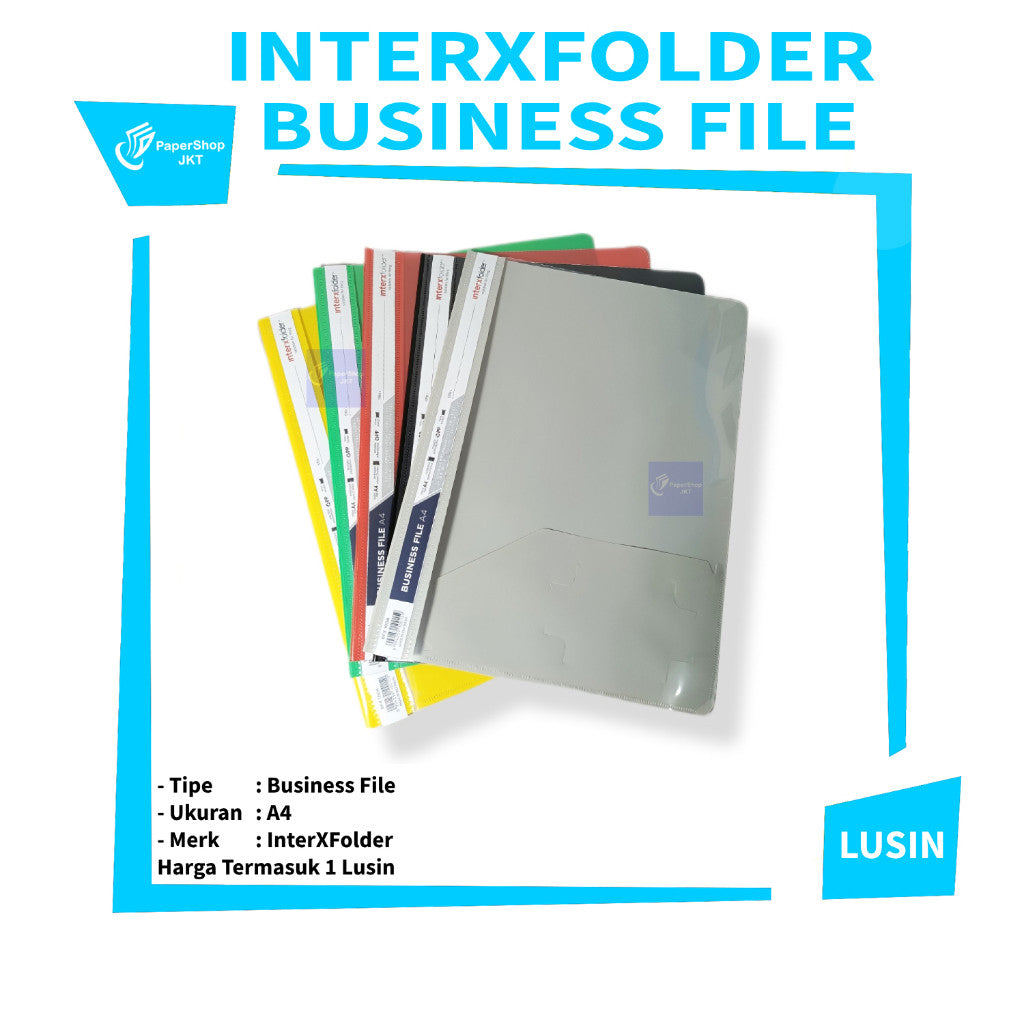 INTERXFOLDER - Business File Map Plastik Ukuran A4 Warna - LUSIN