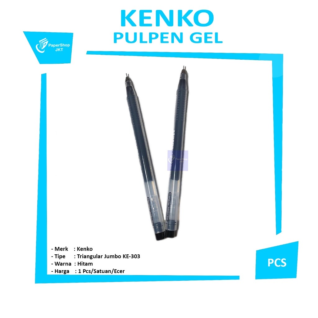 KENKO - Pulpen Gel T-GEL KE-303 Hitam - PCS