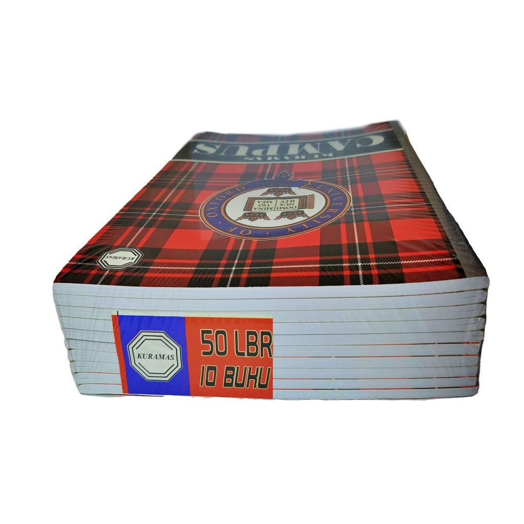 Buku Tulis Sekolah Bergaris Uk Panjang isi 10 Buku/ 50 Lembar Campus Variasi - Pack