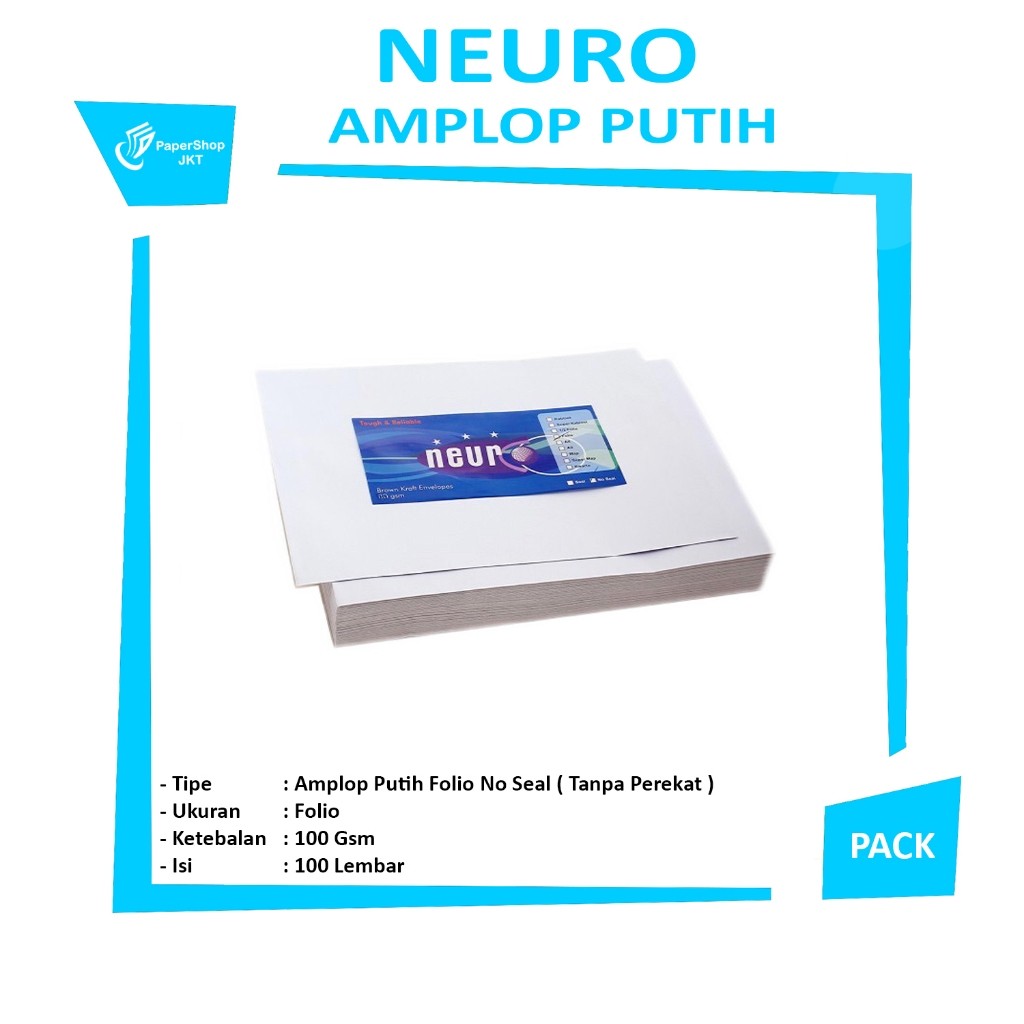 NEURO - Amplop Putih Folio No Seal - Pack