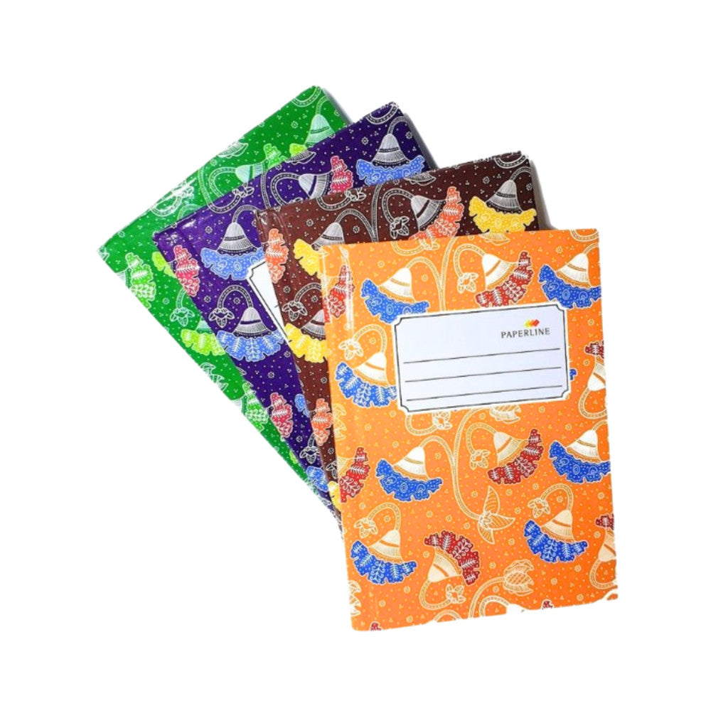 PAPERLINE - Buku Tulis Catatan Uk Kwarto isi 100 Lembar Hard Cover Batik Random - Pcs
