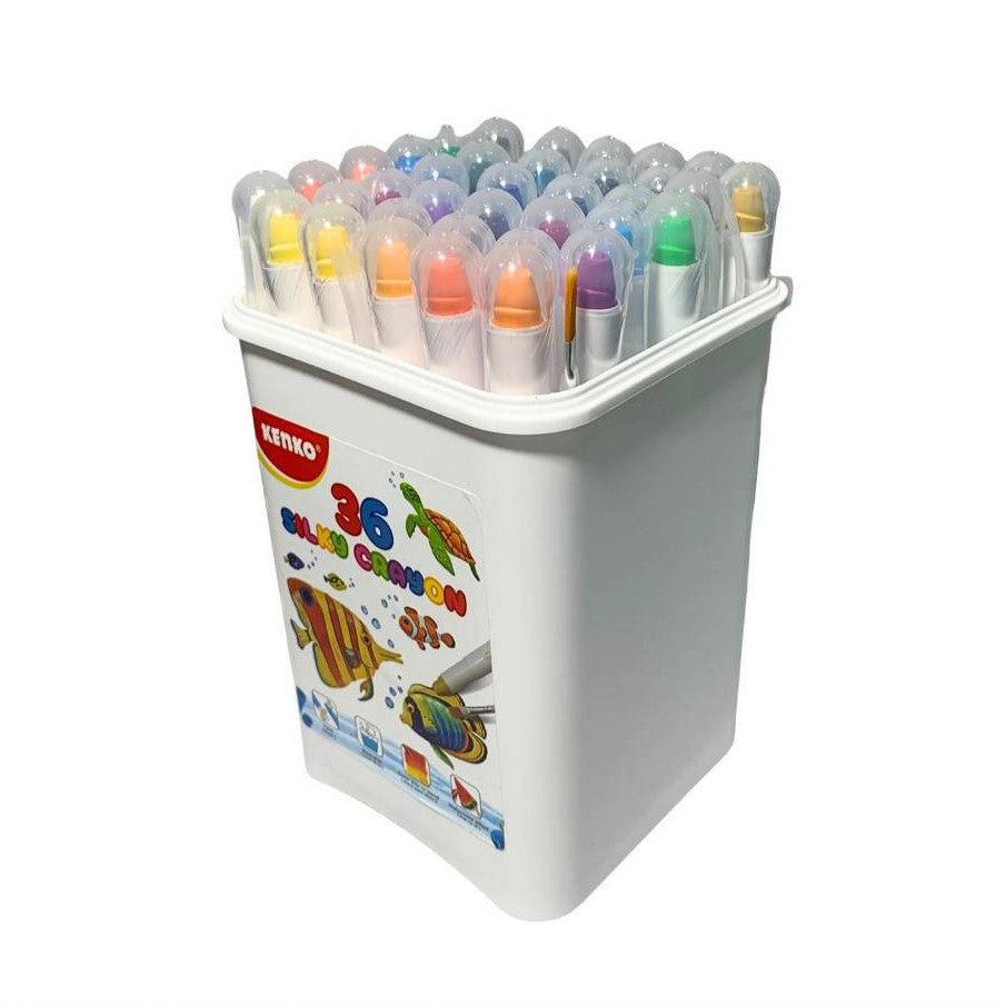 KENKO - Krayon isi 12/24/36/48 Warna Silky Crayon Twist - DRUM