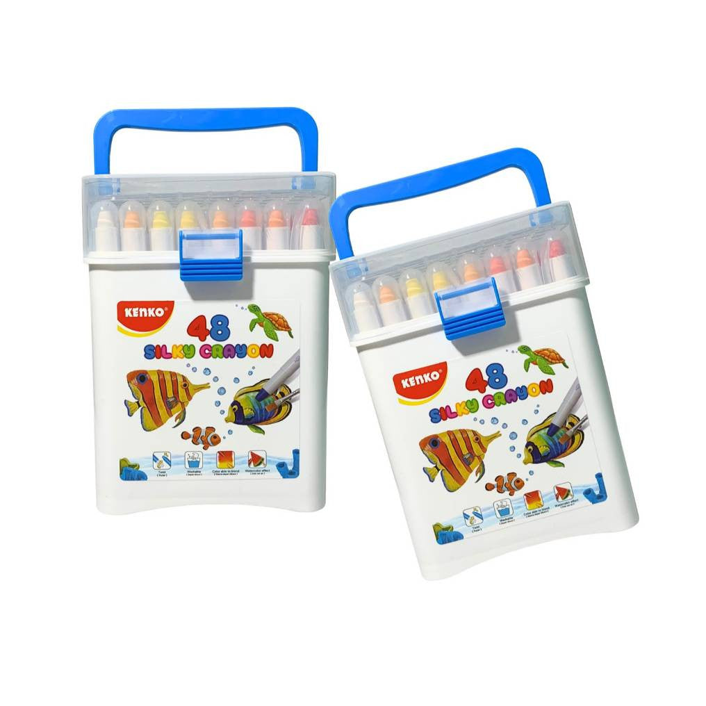 KENKO - Krayon isi 12/24/36/48 Warna Silky Crayon Twist - DRUM