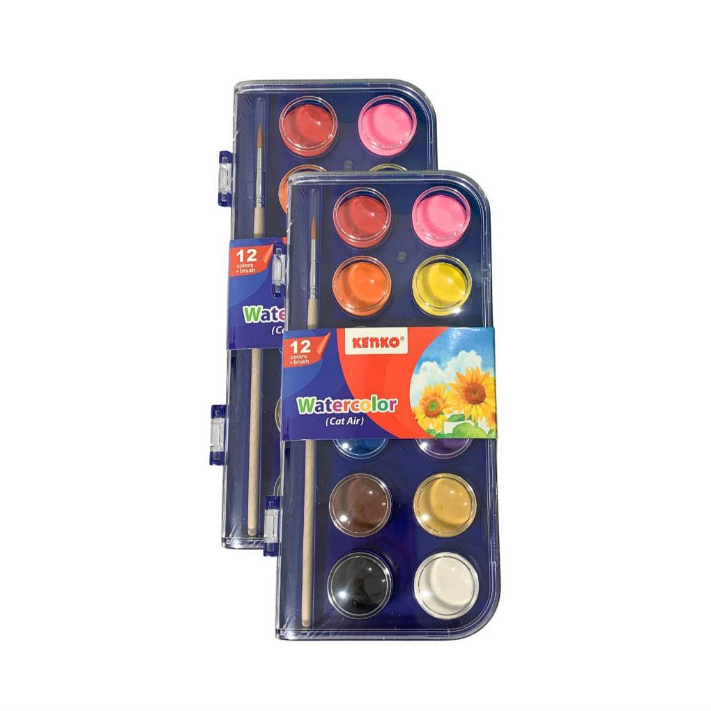 KENKO - Cat Air Watercolour WCC isi 12-28-36 Warna + 1 Brush - Set