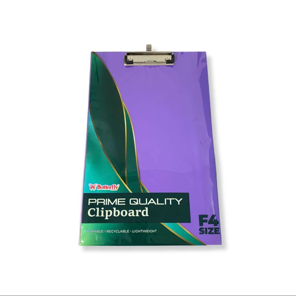 BUTTERFLY - Papan Ujian Sekolah Clipboard F4 Papan Jalan Variasi Warna Random - Pcs