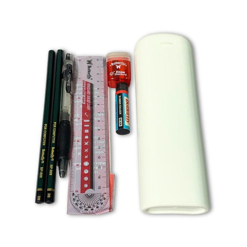 Butterfly - Tempat Pensil PC-01 Pencil Case Random Paket Pelengkapan Alat Tulis Ujian Sekolah  - SET