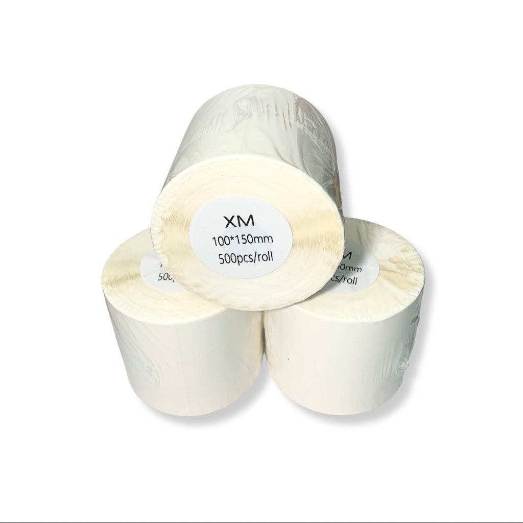 Thermal Paper Sticker Label Putih 100 x 150mm - Roll
