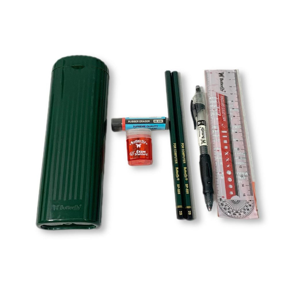 Butterfly - Tempat Pensil PC-01 Pencil Case Random Paket Pelengkapan Alat Tulis Ujian Sekolah  - SET