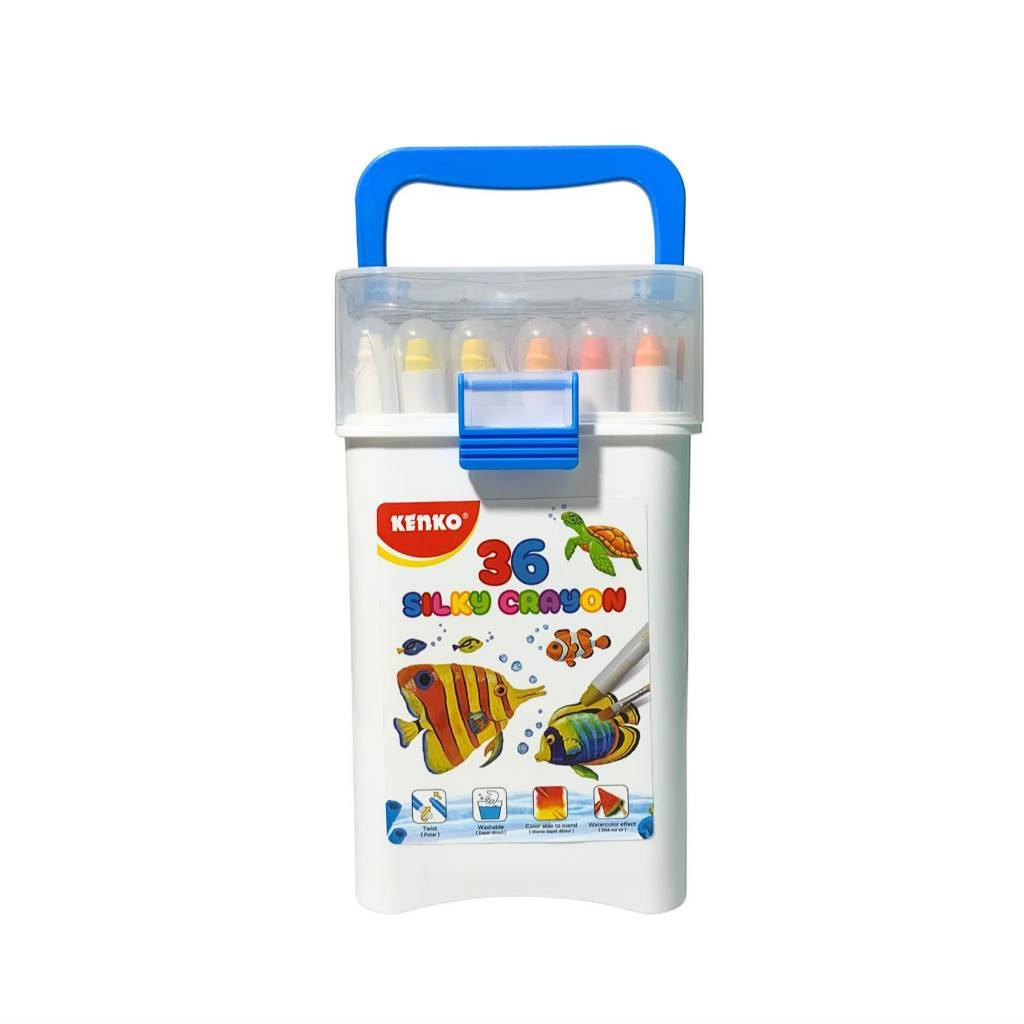 KENKO - Krayon isi 12/24/36/48 Warna Silky Crayon Twist - DRUM