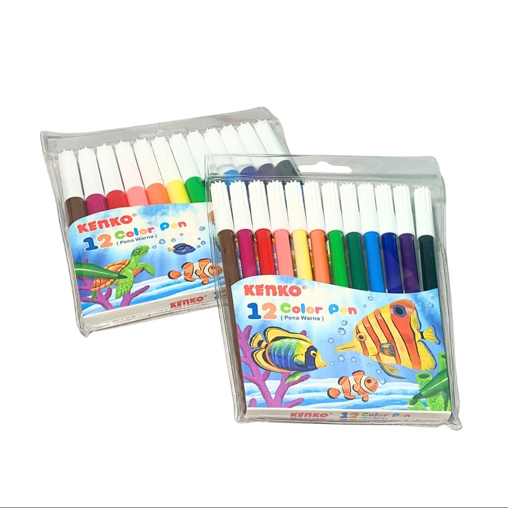 Kenko - Color Pen CLP-12 Spidol 12 Warna - Set